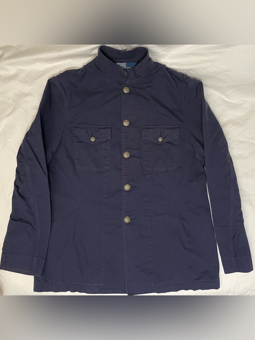 Polo by Ralph Lauren Navy Military-Style Button Front Jacket